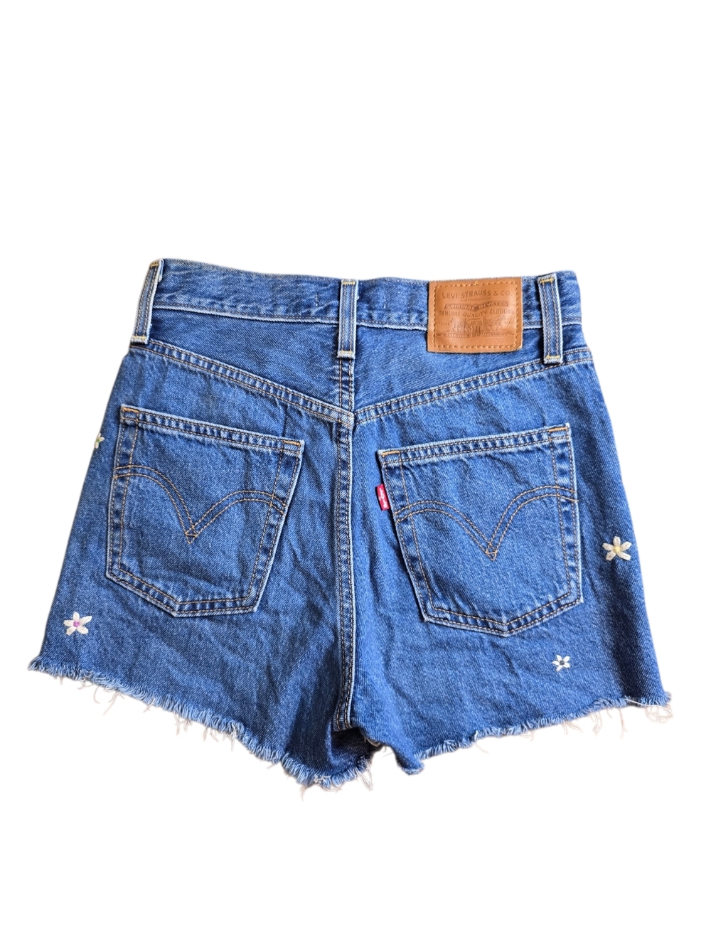 Levi's Ribcage High Waisted Jean Short Embroidered Daisy Short 24 - Picture 4 of 15